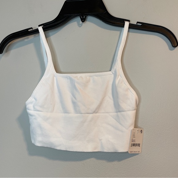 Free People NWT Andi Square Neck Seamless Cropped Tank Top White M/L - Picture 3 of 7